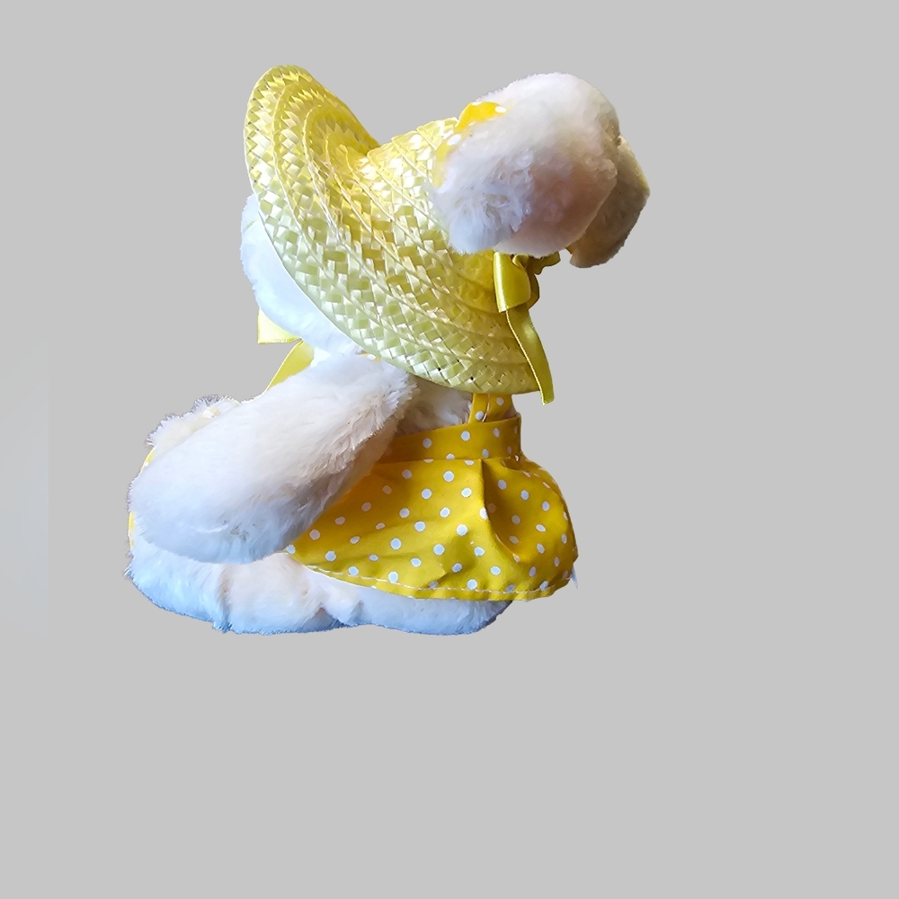 Adorable Yellow Polka Dot Bunny Plush Toy - Picture 16 of 16
